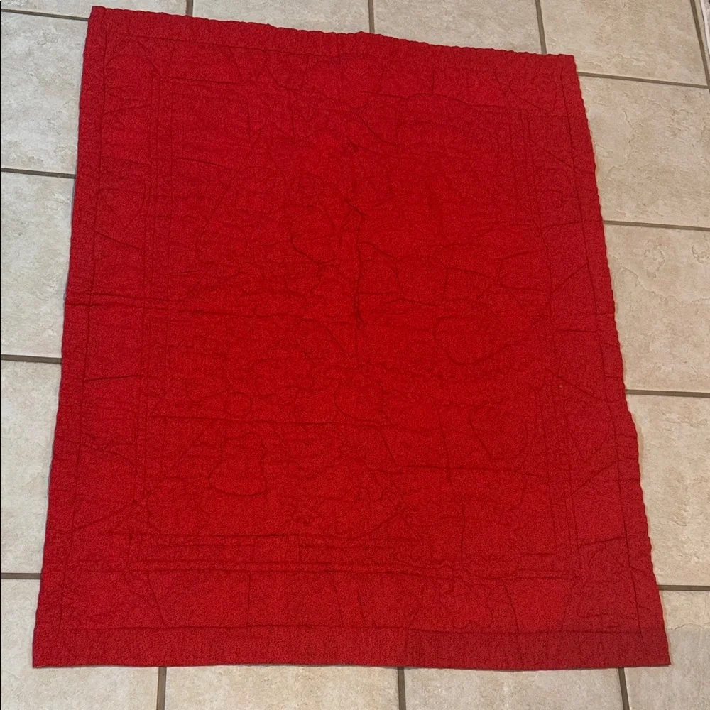 Quilt Throw Colorful Santa and Christmas Tree Holiday Throw